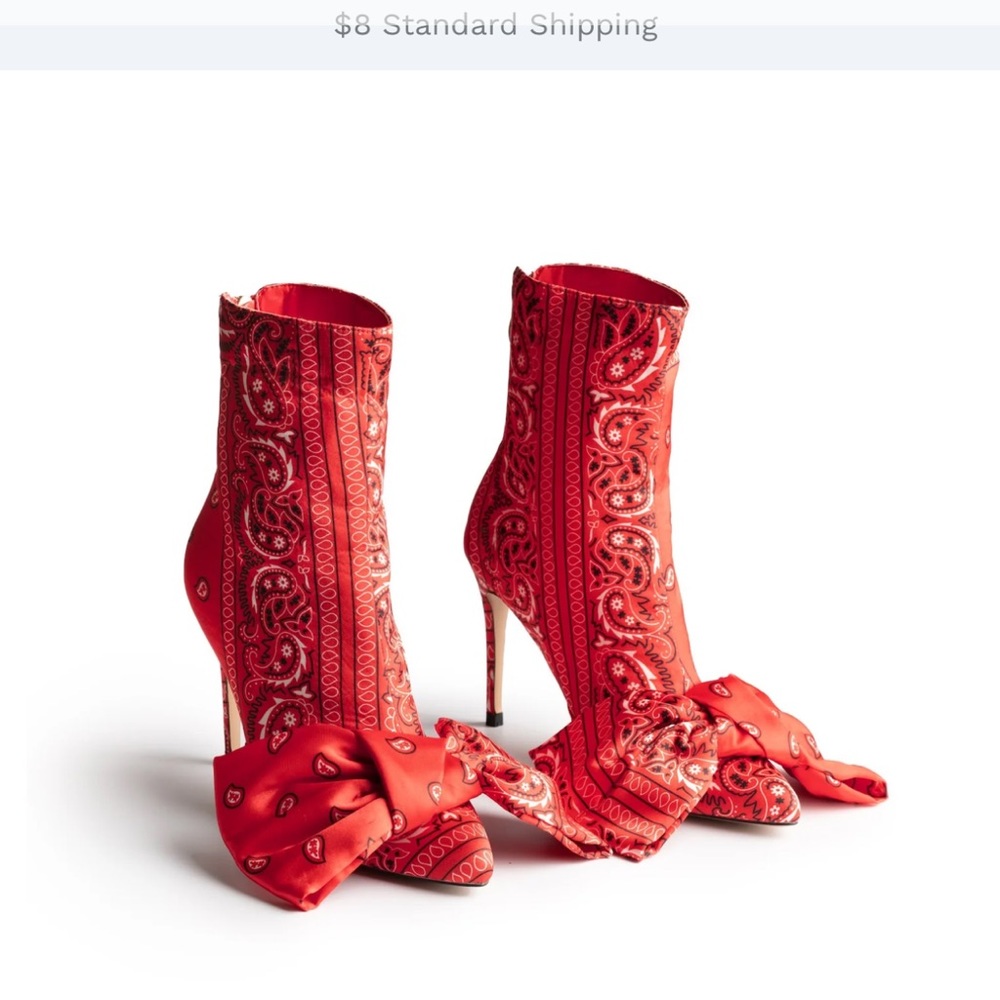 Icconic Bow Heel by Pink Elephant with Paisley Print.